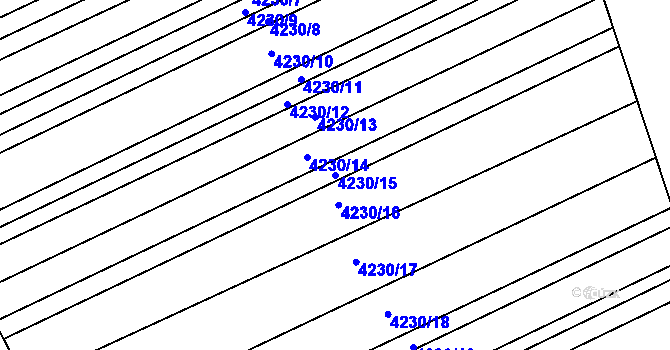 Parcela st. 4230/15 v KÚ Vlčnov, Katastrální mapa