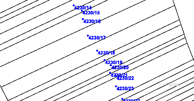 Parcela st. 4230/18 v KÚ Vlčnov, Katastrální mapa