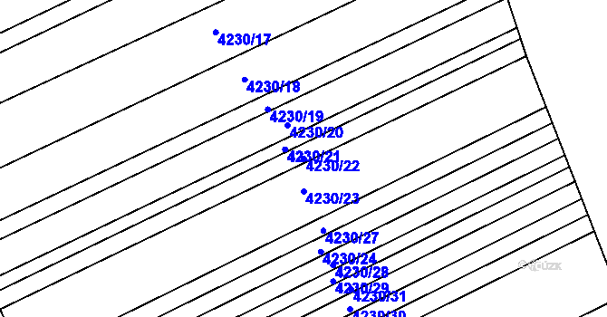 Parcela st. 4230/22 v KÚ Vlčnov, Katastrální mapa