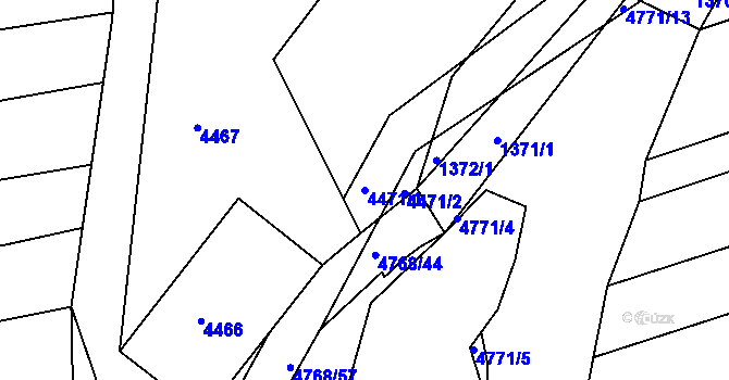 Parcela st. 4471/1 v KÚ Vlčnov, Katastrální mapa
