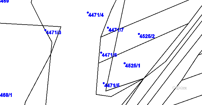 Parcela st. 4471/6 v KÚ Vlčnov, Katastrální mapa