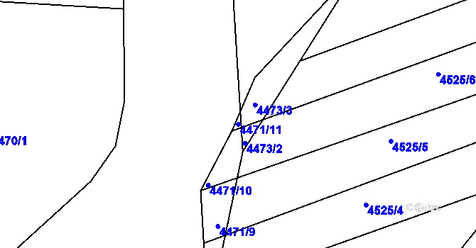 Parcela st. 4471/11 v KÚ Vlčnov, Katastrální mapa