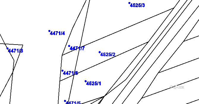 Parcela st. 4525/2 v KÚ Vlčnov, Katastrální mapa