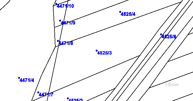 Parcela st. 4525/3 v KÚ Vlčnov, Katastrální mapa