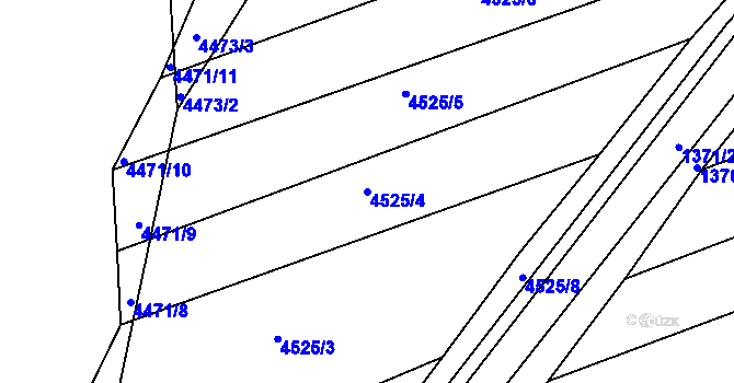 Parcela st. 4525/4 v KÚ Vlčnov, Katastrální mapa