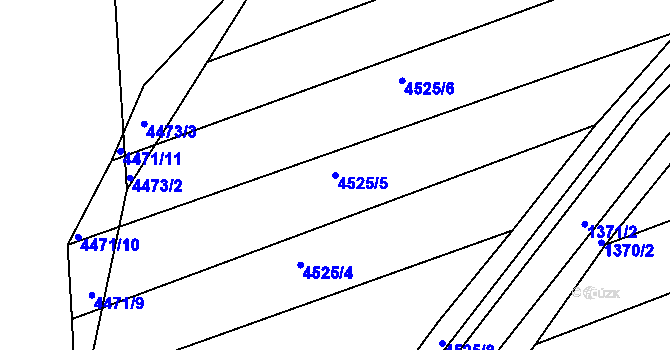 Parcela st. 4525/5 v KÚ Vlčnov, Katastrální mapa