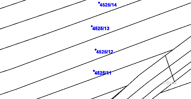 Parcela st. 4525/12 v KÚ Vlčnov, Katastrální mapa