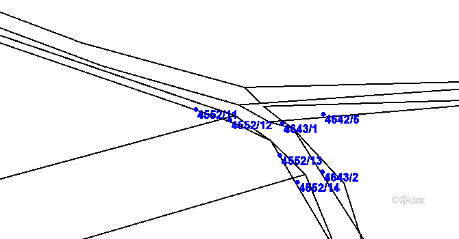 Parcela st. 4552/12 v KÚ Vlčnov, Katastrální mapa