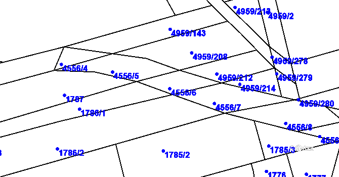 Parcela st. 4556/6 v KÚ Vlčnov, Katastrální mapa
