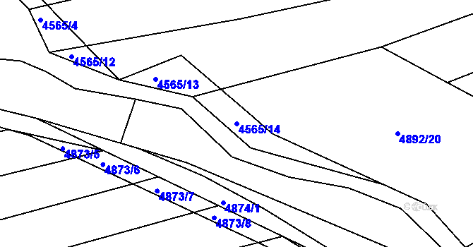 Parcela st. 4565/14 v KÚ Vlčnov, Katastrální mapa