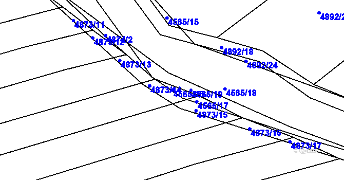 Parcela st. 4565/16 v KÚ Vlčnov, Katastrální mapa