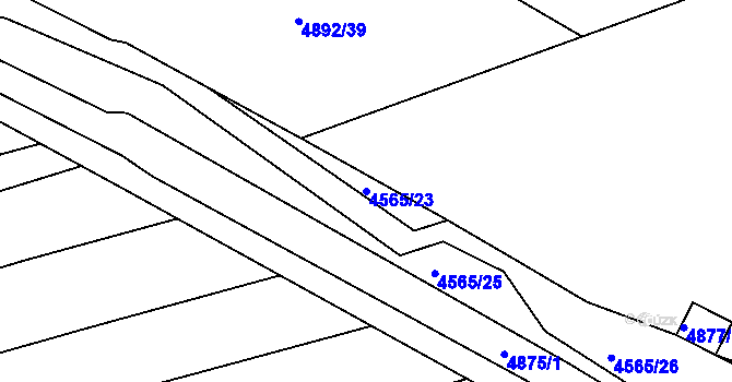 Parcela st. 4565/23 v KÚ Vlčnov, Katastrální mapa
