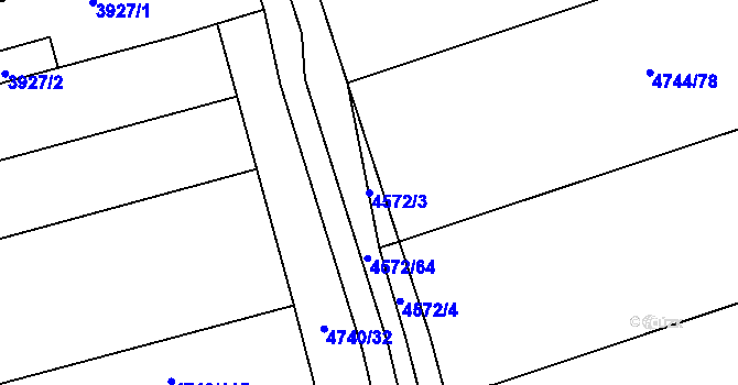 Parcela st. 4572/3 v KÚ Vlčnov, Katastrální mapa