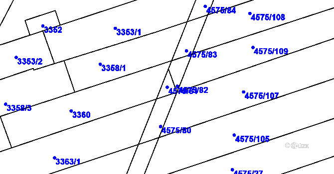 Parcela st. 4575/81 v KÚ Vlčnov, Katastrální mapa