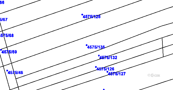 Parcela st. 4575/136 v KÚ Vlčnov, Katastrální mapa