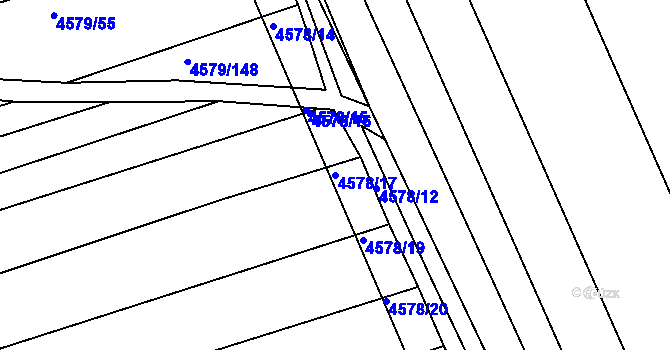 Parcela st. 4578/17 v KÚ Vlčnov, Katastrální mapa