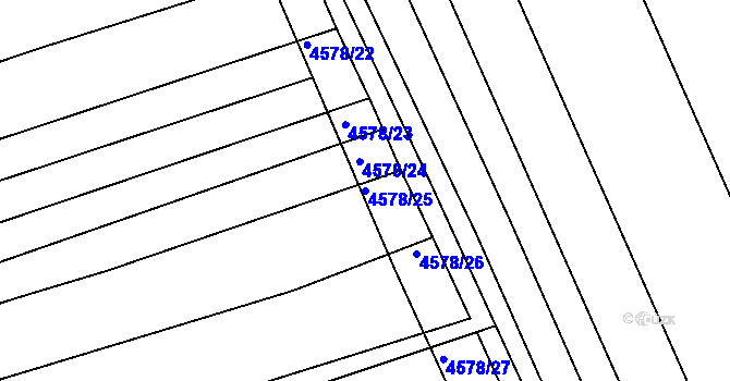 Parcela st. 4578/25 v KÚ Vlčnov, Katastrální mapa