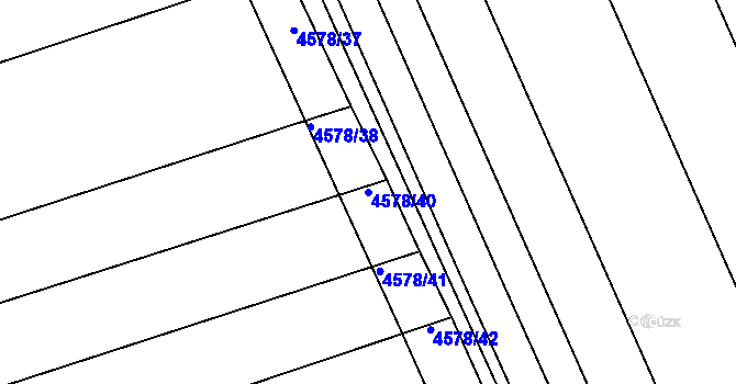 Parcela st. 4578/40 v KÚ Vlčnov, Katastrální mapa