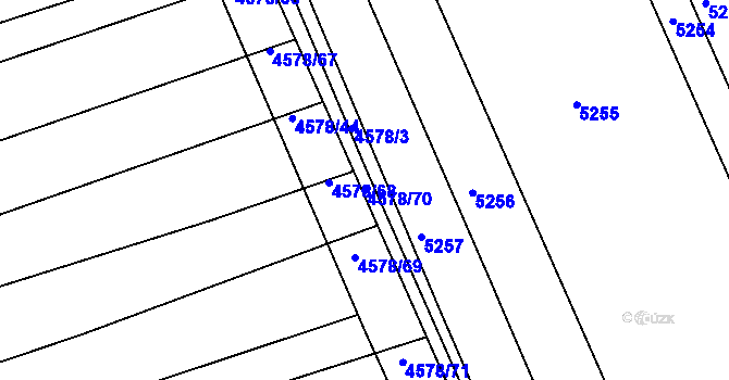 Parcela st. 4578/70 v KÚ Vlčnov, Katastrální mapa