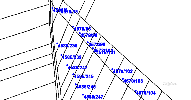 Parcela st. 4578/101 v KÚ Vlčnov, Katastrální mapa