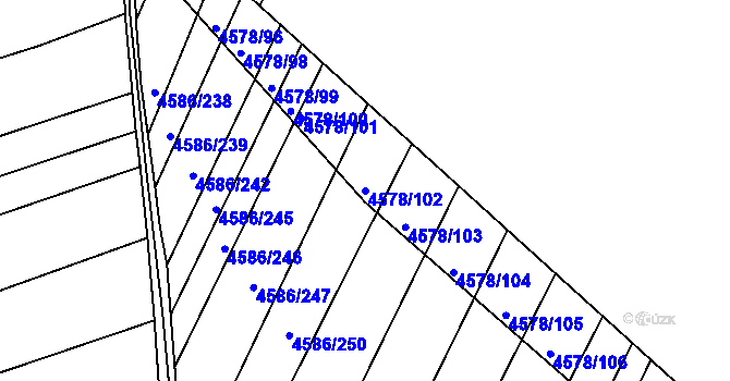 Parcela st. 4578/102 v KÚ Vlčnov, Katastrální mapa