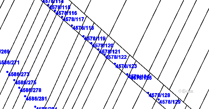 Parcela st. 4578/122 v KÚ Vlčnov, Katastrální mapa