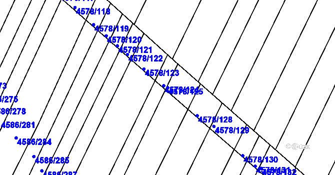 Parcela st. 4578/125 v KÚ Vlčnov, Katastrální mapa