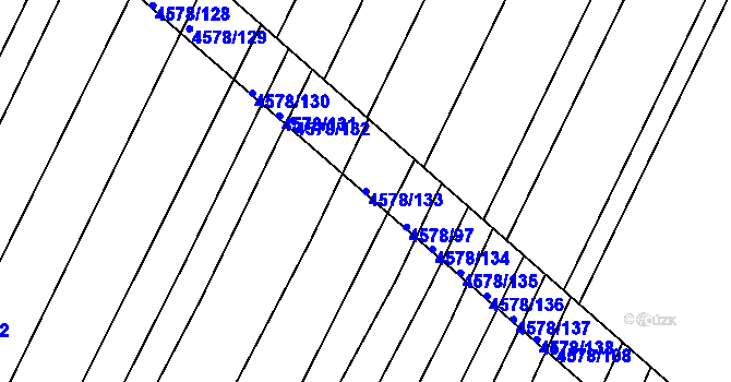 Parcela st. 4578/133 v KÚ Vlčnov, Katastrální mapa