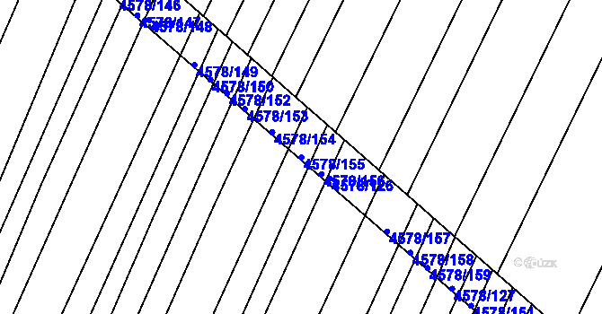 Parcela st. 4578/155 v KÚ Vlčnov, Katastrální mapa