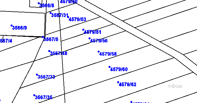 Parcela st. 4579/58 v KÚ Vlčnov, Katastrální mapa