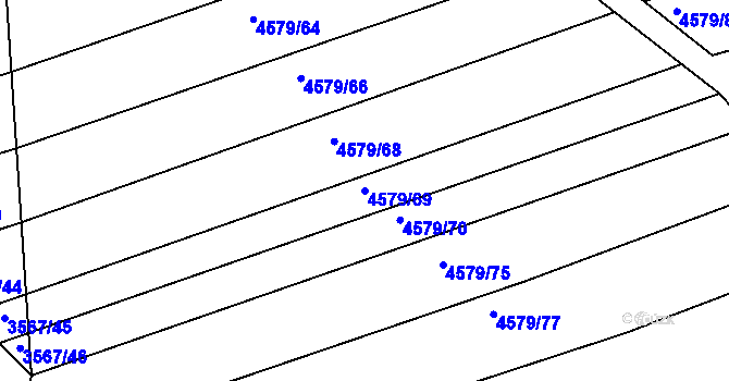 Parcela st. 4579/69 v KÚ Vlčnov, Katastrální mapa