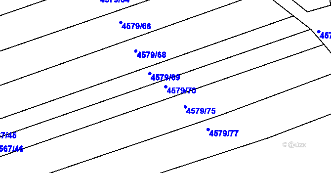 Parcela st. 4579/70 v KÚ Vlčnov, Katastrální mapa