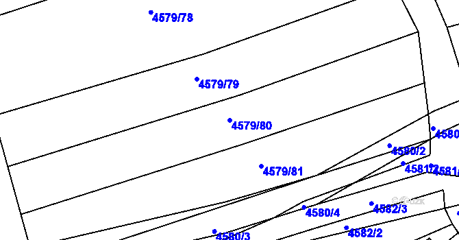 Parcela st. 4579/80 v KÚ Vlčnov, Katastrální mapa