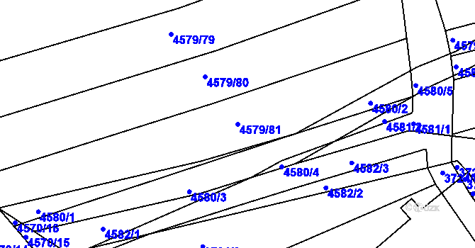 Parcela st. 4579/81 v KÚ Vlčnov, Katastrální mapa