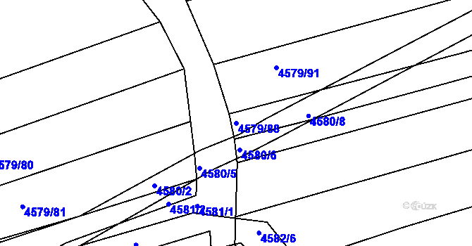 Parcela st. 4579/88 v KÚ Vlčnov, Katastrální mapa