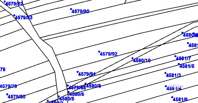 Parcela st. 4579/92 v KÚ Vlčnov, Katastrální mapa