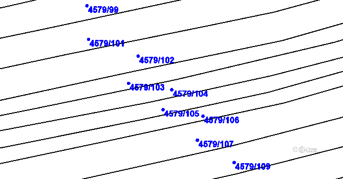 Parcela st. 4579/104 v KÚ Vlčnov, Katastrální mapa