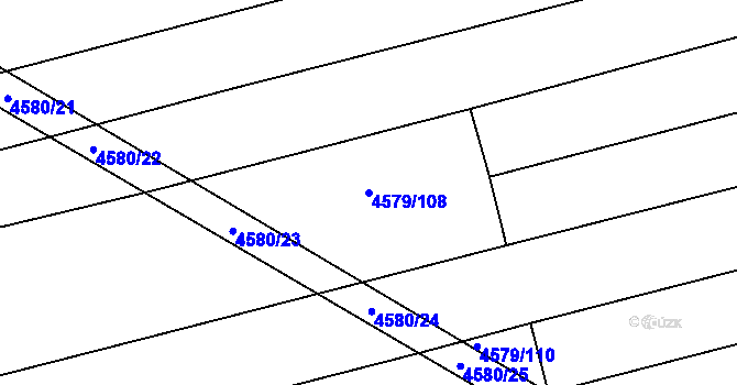 Parcela st. 4579/108 v KÚ Vlčnov, Katastrální mapa
