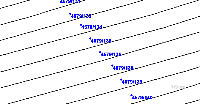 Parcela st. 4579/136 v KÚ Vlčnov, Katastrální mapa
