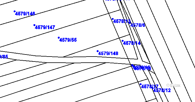Parcela st. 4579/148 v KÚ Vlčnov, Katastrální mapa