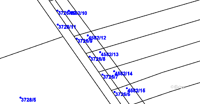 Parcela st. 4582/13 v KÚ Vlčnov, Katastrální mapa
