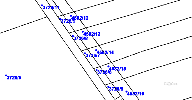 Parcela st. 4582/14 v KÚ Vlčnov, Katastrální mapa
