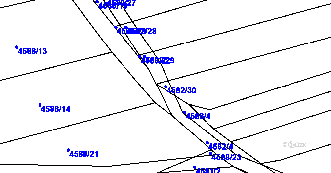 Parcela st. 4582/30 v KÚ Vlčnov, Katastrální mapa