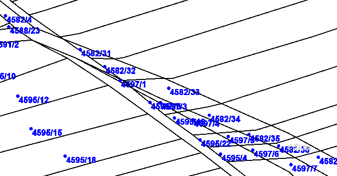 Parcela st. 4582/33 v KÚ Vlčnov, Katastrální mapa