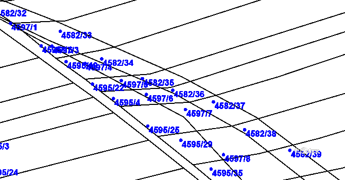 Parcela st. 4582/36 v KÚ Vlčnov, Katastrální mapa