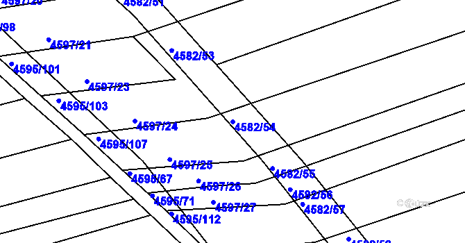 Parcela st. 4582/54 v KÚ Vlčnov, Katastrální mapa