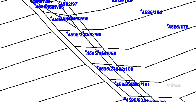 Parcela st. 4582/58 v KÚ Vlčnov, Katastrální mapa
