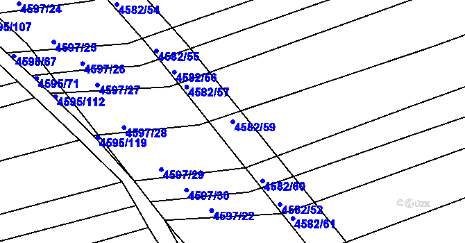 Parcela st. 4582/59 v KÚ Vlčnov, Katastrální mapa