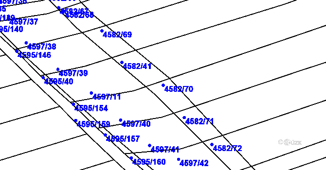 Parcela st. 4582/70 v KÚ Vlčnov, Katastrální mapa