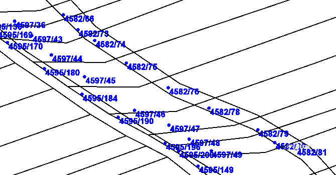 Parcela st. 4582/76 v KÚ Vlčnov, Katastrální mapa